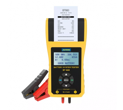AUTOOL BT660 6-30V Battery Tester with Printer Power System