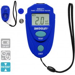 ALLOSUN-EM2271 Digital Painting Thickness Meter Mini LCD Car Coating Thickness Gauge, Blue