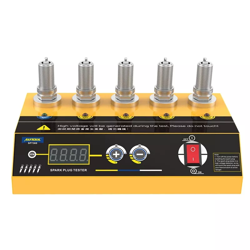AUTOOL SPT360 Car Spark Plug Tester Ignition Testers Automotive Diagnostic Tool Five Hole Spark Plug Flashover Analyzer 110/220V