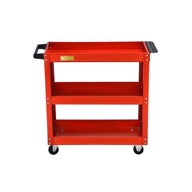 Mechanic tool cart with 3 shelves and Double Sided Pegboard JS-19A
