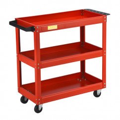 Mega Trolley Mechanic Tool cart with 3 shelves and Double Sided Pegboard
