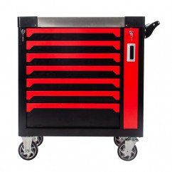 Mega Mechanic tool cart with 7 shelves and Double Sided Pegboard