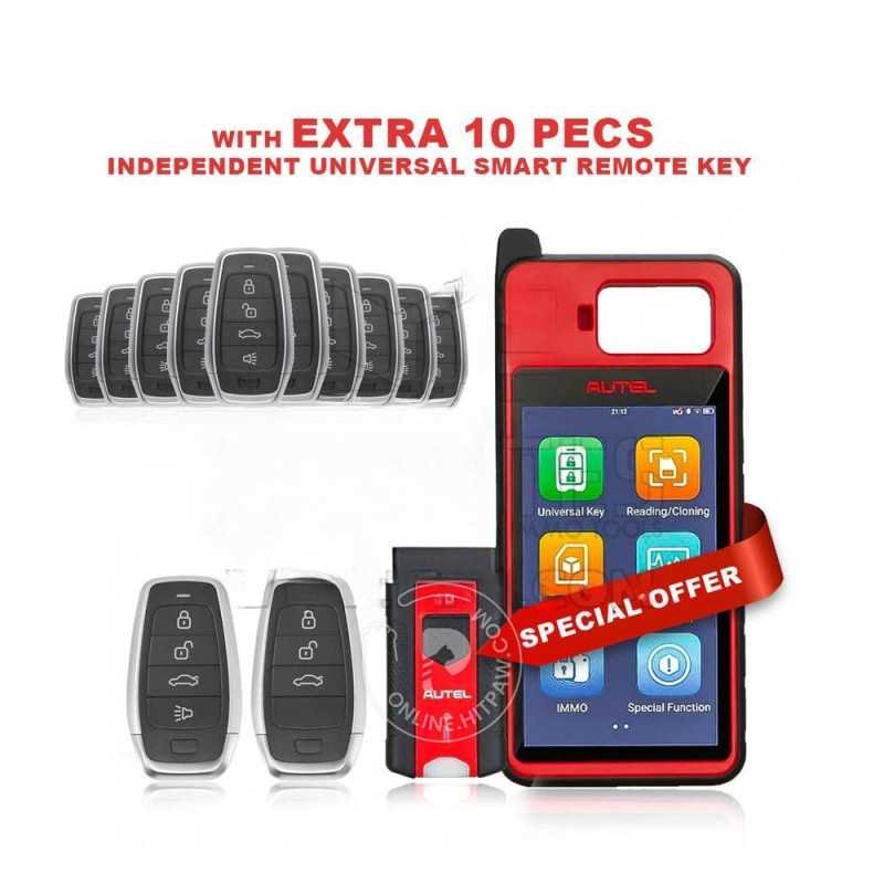 Autel MaxiIM KM100 IMMO Key Programmer Bundle With Extra 10 Pcs Independent Universal Smart Remote Key