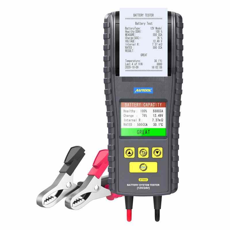 AUTOOL BT860 12-24V Battery Tester with Printer & Temperature