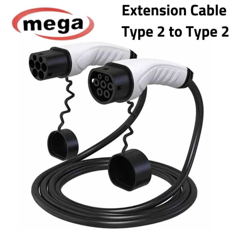 Type 2 to Type 2 charging extension cable for European Cars