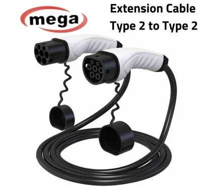 Type 2 to Type 2 charging extension cable for European Cars