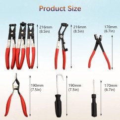 Hose Clamp Plier 9-Piece Set – Universal Automotive Fuel Hose