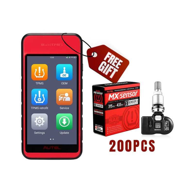 حساسات Autel MX-Sensor E TPMS معدنية (عدد 200 قطعة) + جهاز MaxiTPMS ITS600 مجانًا