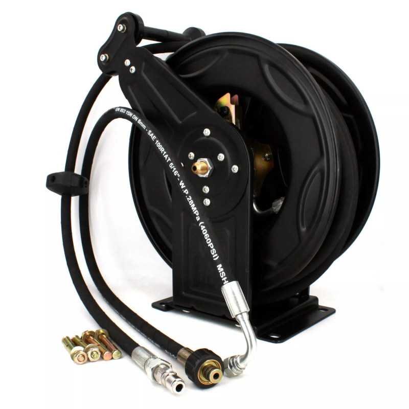 High Pressure Hose Reel 10m for Air & Water Heavy Duty Wall Mounted