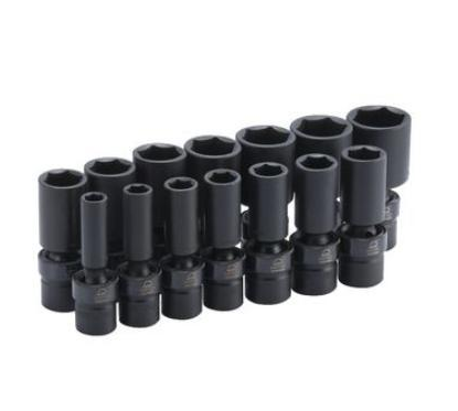 14PC 1/2" Drive SAE 6PT Deep Universal Impact Socket Set ME18396