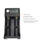 18650 Rechargeable Battery Charger, Dual Slot USB Lithium Battery