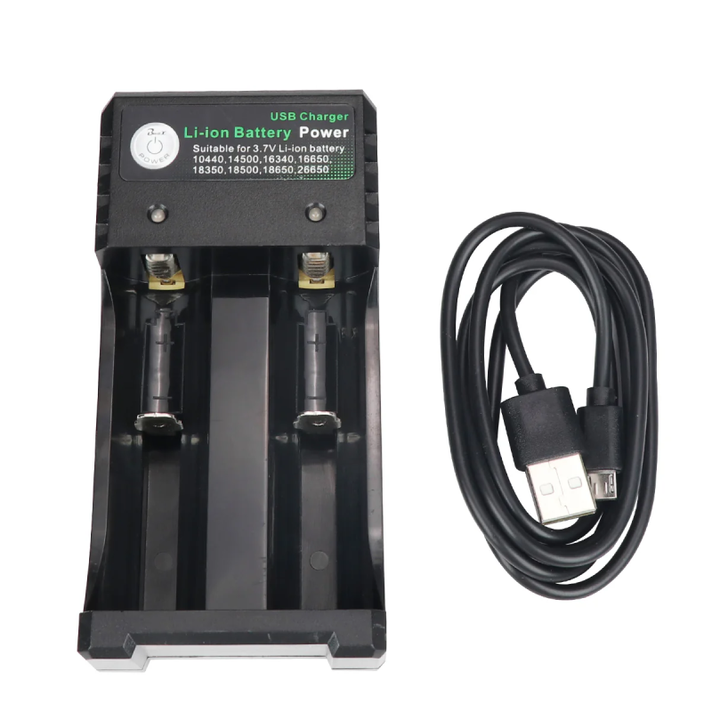18650 Rechargeable Battery Charger, Dual Slot USB Lithium Battery