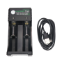 18650 Rechargeable Battery Charger, Dual Slot USB Lithium Battery