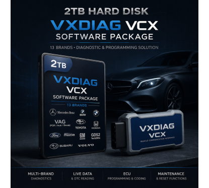 هارد ديسك 2 تيرابايت – باكج سوفت وير VXDIAG VCX (13 علامة تجارية)