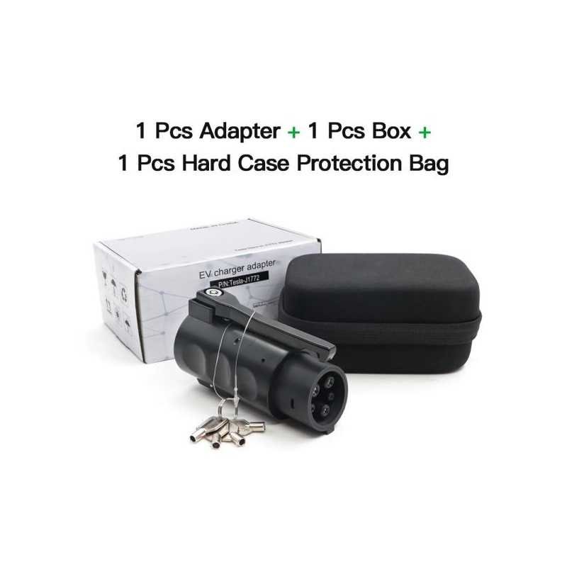 NACS to J1772 EV Charging Adapter 60A + Case | Compatible with Type 2 to J1772 EV Charging Cable