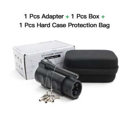 NACS to J1772 EV Charging Adapter 60A + Case | Compatible with Type 2 to J1772 EV Charging Cable