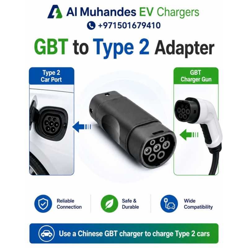 محول GBT إلى Type 2 – شحن سيارات Type 2 باستخدام شاحن GBT