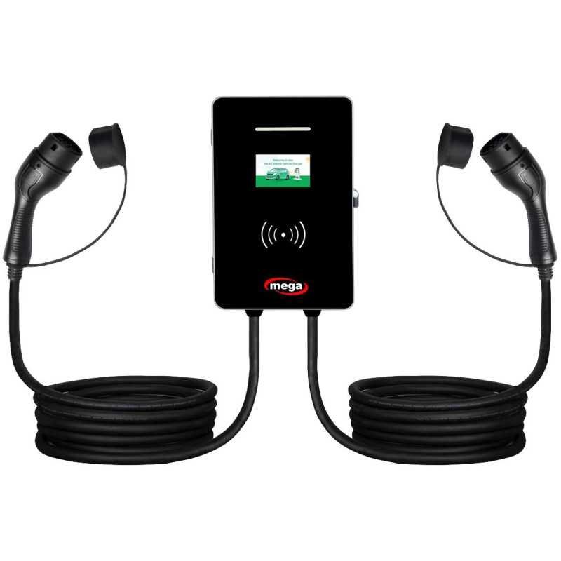 MEGA Dual Port EV Charger – شاحن كهربائي مزدوج المنافذ Type 2