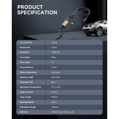 كاميرا الفحص THINKCAR TES102 Endoscope Camera مع إضاءة – منظار HD مقاوم للماء IP67