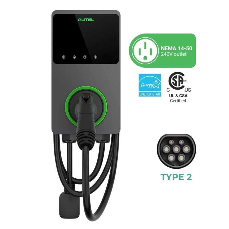 MaxiCharger AC Elite Home Type2 40A – NEMA 14‑50 – EV Charger With In‑Body Holster