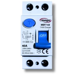 MEGA MEF7‑63 4P 40A ELCB – 30mA Earth Leakage Protector for EV Chargers