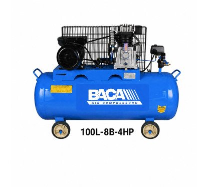 The BACA RA‑100L‑8B‑4HP ضاغط هواء صناعي – موديل 2‑Head بسعة 100 لتر وقدرة 10HP