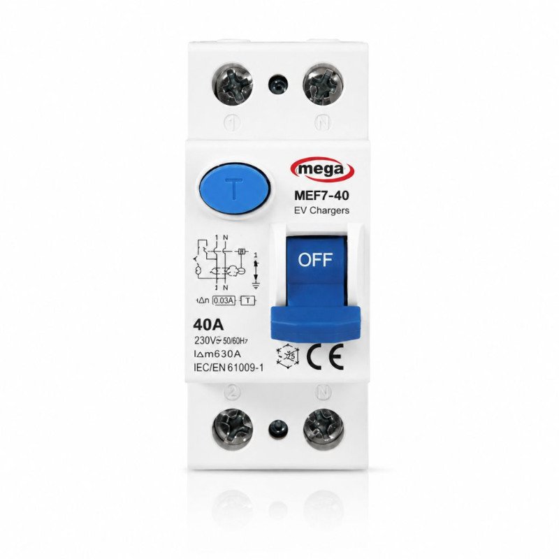 40A 2 Pole 30mA ELCB / RCCB – MEF7-40-2P