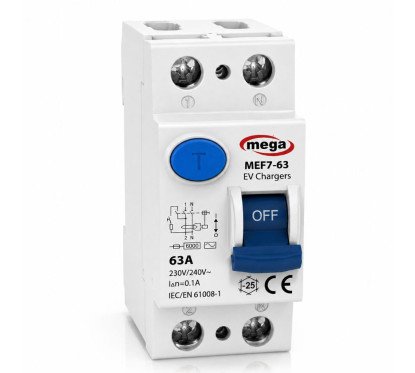 63A 2 Pole 30mA ELCB / RCCB – MEF7-63-2P